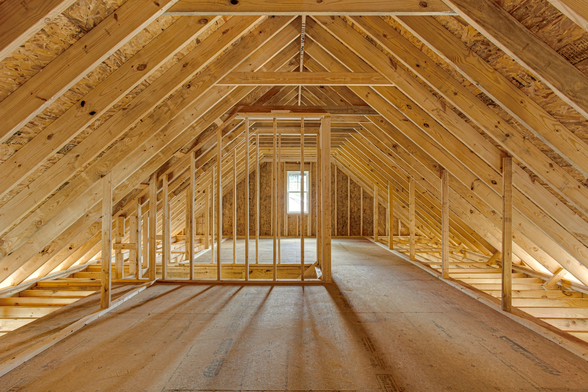 repaired house attic rain