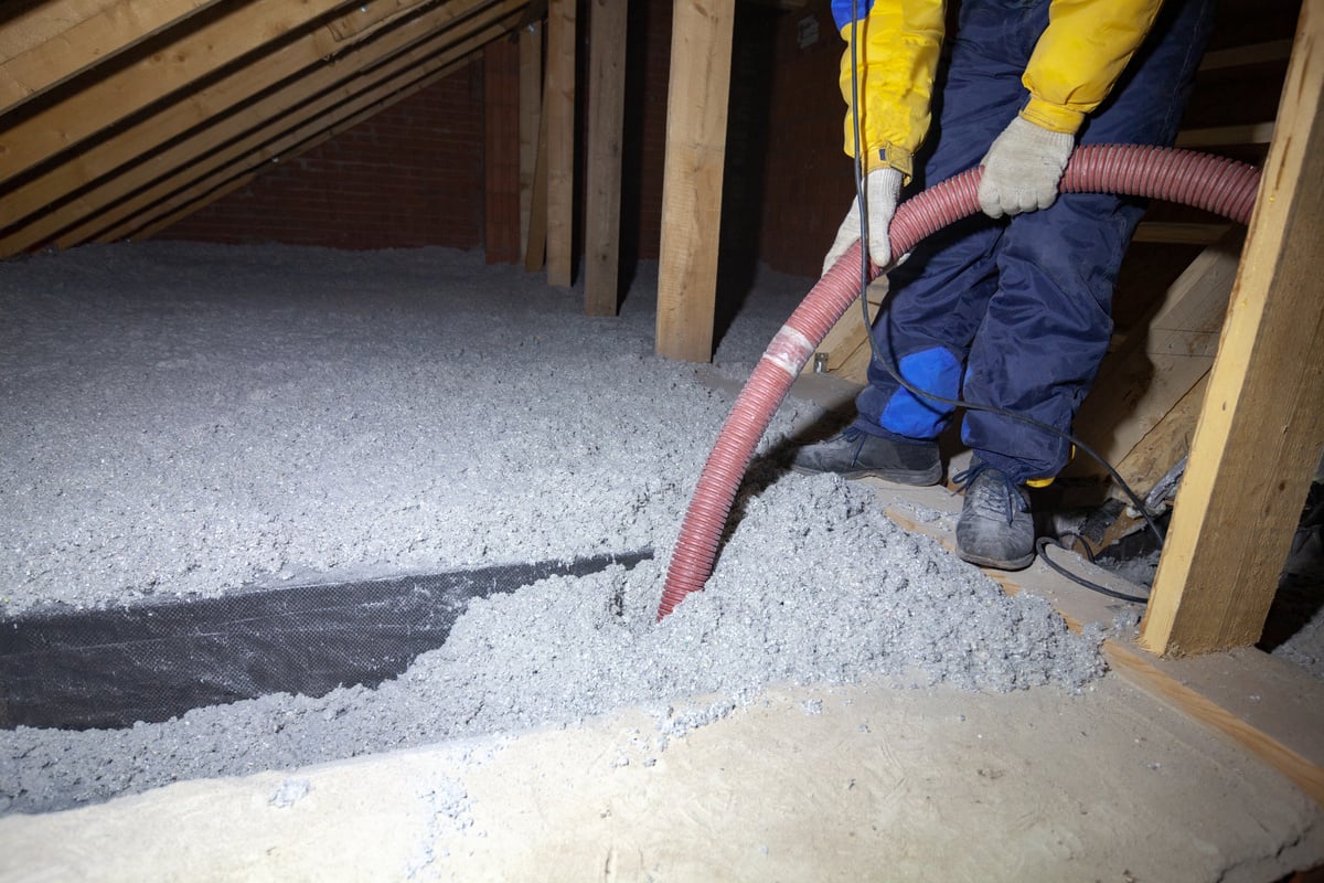 attic insulation work going on