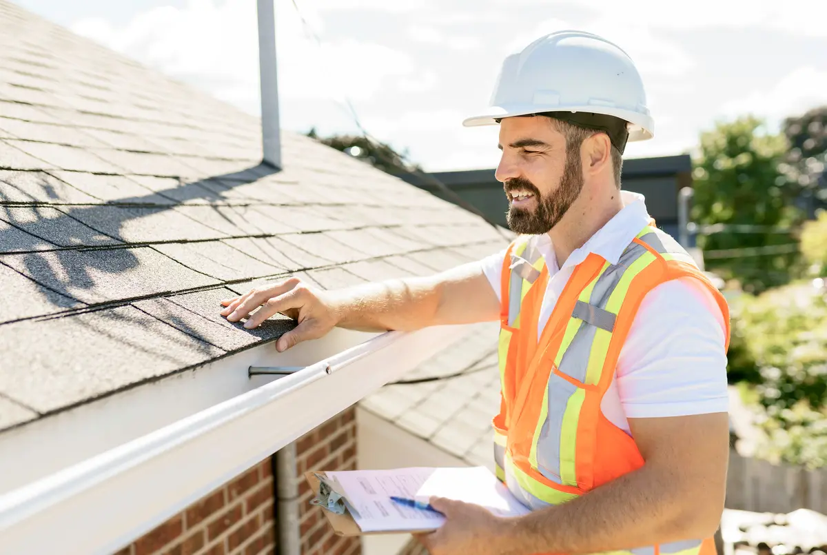 touching roof shingles