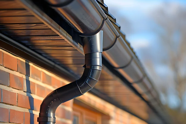 black plastic gutter system