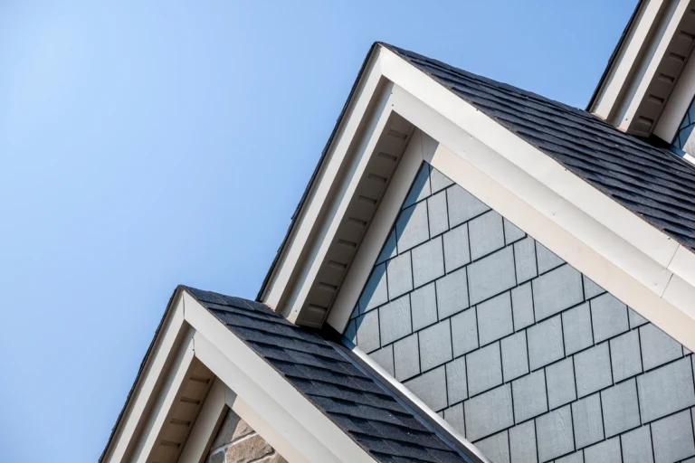 up close image of roof peaks on a home in Alden, IA