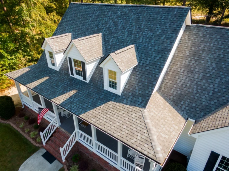 residential house with new installed shingle roof