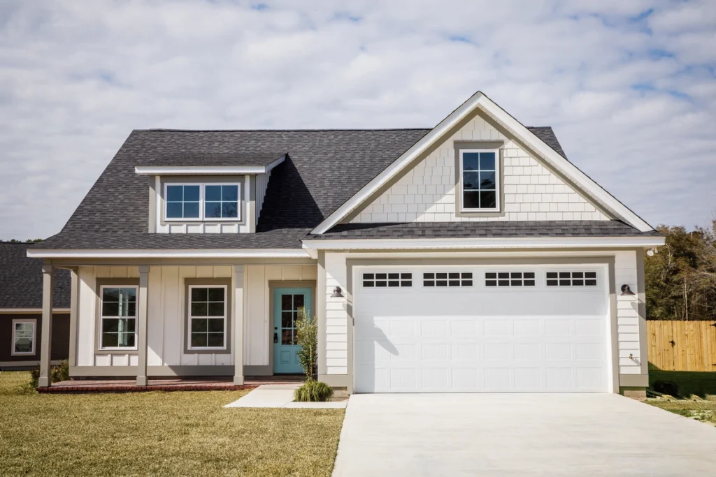 modern single family house with new roof