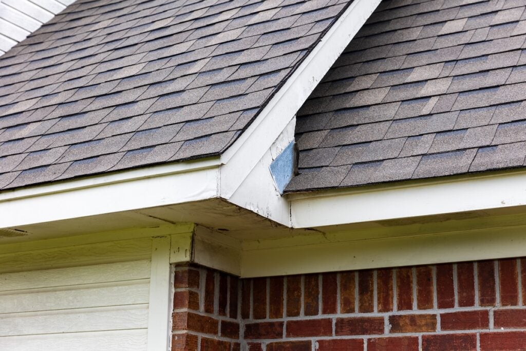 House with rotten fascia and soffit wood