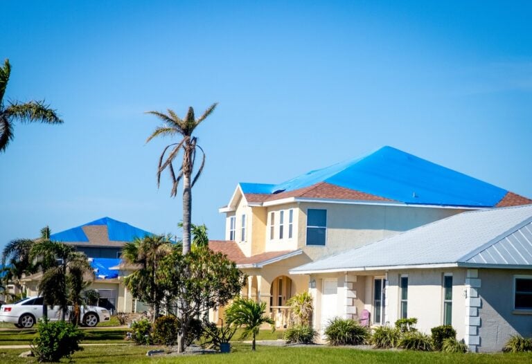 Roof tarped after hurrican Ian