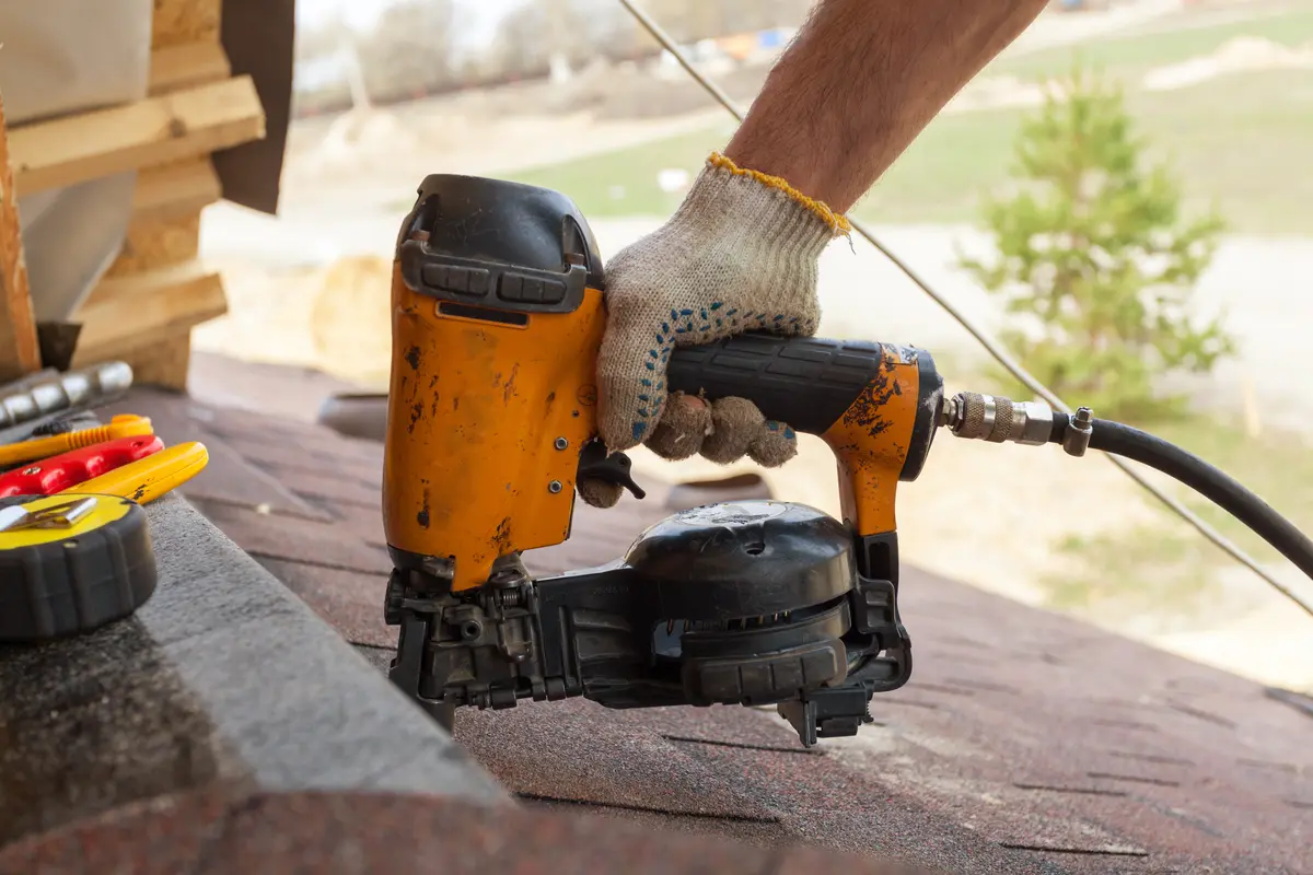 nail gun and some other roof tools